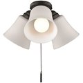 Hampton Bay Williamson 3 Light Matte Black Universal LED Ceiling Fan Shades Light Kit 37300